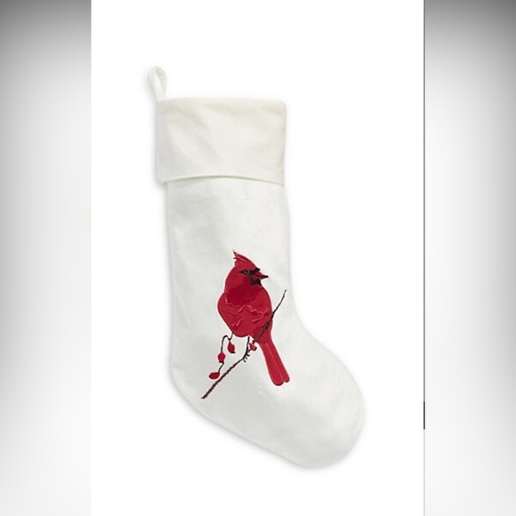 Merry & Bright Cardinal On Branch Stocking - Picture 3 of 7